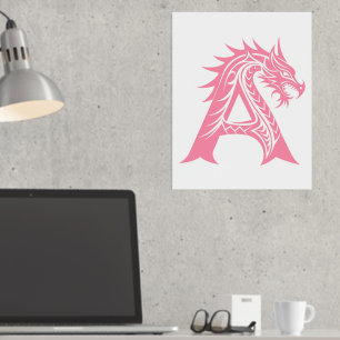Impressions Dorure LETTRE STYLE Dragon A, Alphabet Dragon, Monogramme