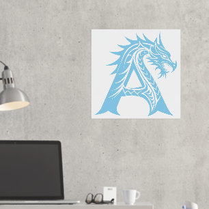 Impressions Dorure LETTRE STYLE Dragon A, Alphabet Dragon, Monogramme