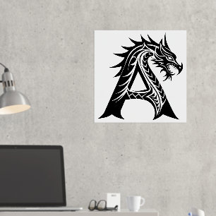 Impressions Dorure LETTRE STYLE Dragon A, Alphabet Dragon, Monogramme