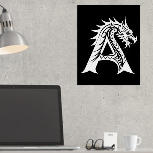 Impressions Dorure LETTRE STYLE Dragon A, Alphabet Dragon, Monogramme