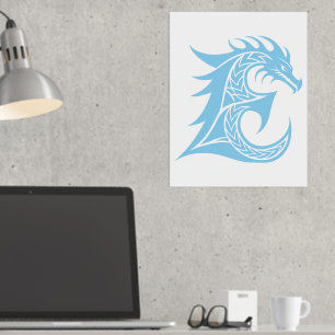 Impressions Dorure LETTRE STYLE dragon E, Alphabet dragon, Monogramme