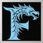 Impressions Dorure LETTRE STYLE dragon F, Alphabet dragon, Monogramme (Recto)