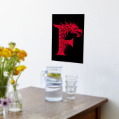 Impressions Dorure LETTRE STYLE dragon F, Alphabet dragon, Monogramme (Couchage (Cuisine))