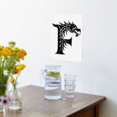 Impressions Dorure LETTRE STYLE dragon F, Alphabet dragon, Monogramme (Couchage (Cuisine))