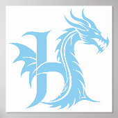 Impressions Dorure LETTRE STYLE Dragon H, Alphabet Dragon, Monogramme (Recto)