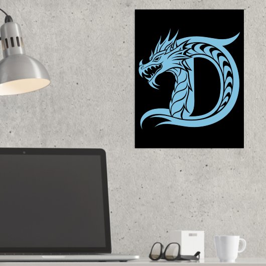 Impressions Dorure LETTRE STYLÉE D Dragon, Alphabet Dragon, Monogramm (In Situ (Bureau))