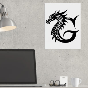 Impressions Dorure LETTRE STYLÉE DE Dragon G, Alphabet DE Dragon, Mon