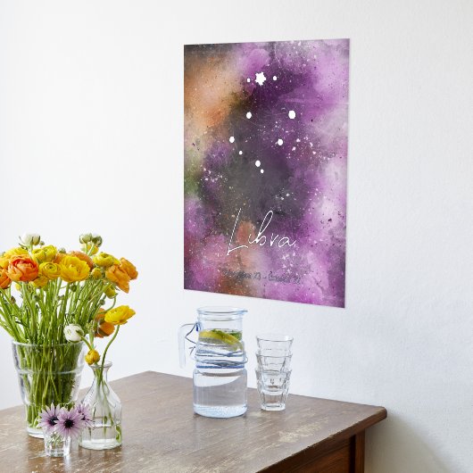 Impressions Dorure Libra Constellation Zodiac Signal Violet Galaxie (Couchage (Cuisine))