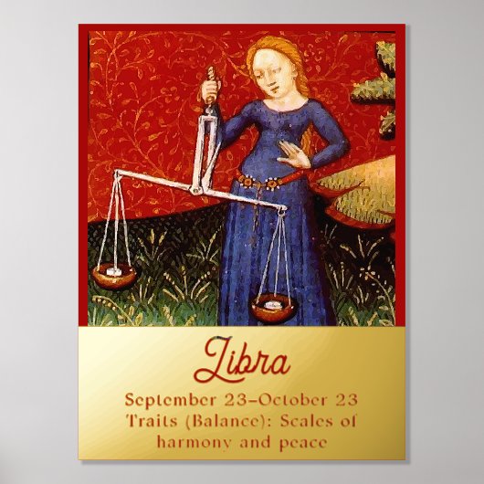 Impressions Dorure Libra Zodiac Signal Échelles Anniversaire (Recto)