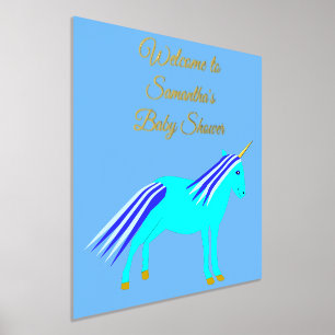 Impressions Dorure Licorne Garçon Bébé Bleu Mignon Cadeau Personnalis