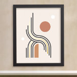 Impressions Dorure Lignes d'art géométrique abstraites rétro arches c<br><div class="desc">Poster aux formes géométriques et aux lignes dans des couleurs rétro et aux détails en or ou en argent.</div>