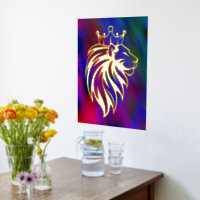 Lion Avec Couronne - Style Or 2