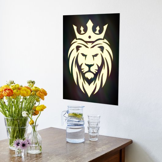 Impressions Dorure Lion Avec Couronne - Style Or 3 (Couchage (Cuisine))