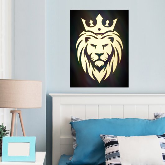 Impressions Dorure Lion Avec Couronne - Style Or 3 (In situ (chambre))