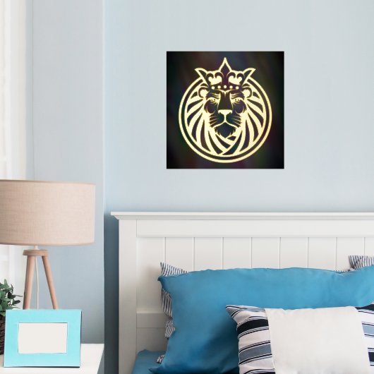 Impressions Dorure Lion Avec Couronne - Style Or 4 (In situ (chambre))