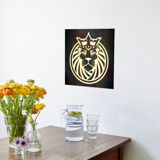 Impressions Dorure Lion Avec Couronne - Style Or 4 (Couchage (Cuisine))