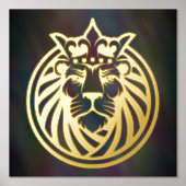Impressions Dorure Lion Avec Couronne - Style Or 4 (Recto)