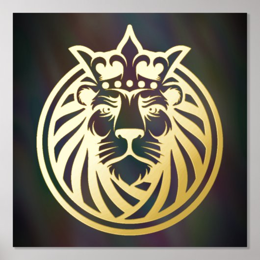 Impressions Dorure Lion Avec Couronne - Style Or 4 (Recto)