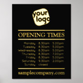 Impressions Dorure Logo Et Texte Personnalisables Heures D'Ouverture  (Recto)