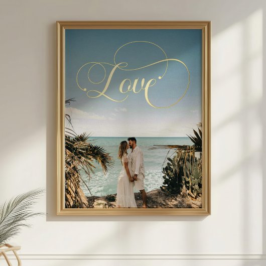 Impressions Dorure Love Calligraphie Couple Photo Foil Imprimer