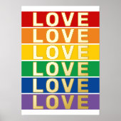 Impressions Dorure LOVE mot arc-en-ciel couleurs gay drapeau lesbienn (Recto)