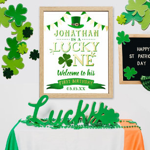 Impressions Dorure Lucky One St. Patrick's Day 1er anniversaire Bienv