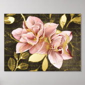 Impressions Dorure luxueux doré rose abstrait lily moderne (Recto)