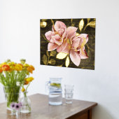 Impressions Dorure luxueux doré rose abstrait lily moderne (Couchage (Cuisine))