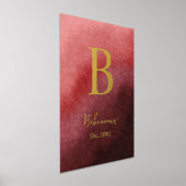 Impressions Dorure Luxueux Nom de famille rouge Année d'établissement (Poser)