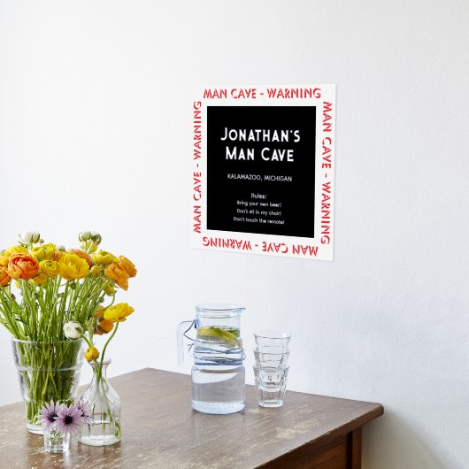 Impressions Dorure Man Cave Sign Warning w Rules Foil Text (Couchage (Cuisine))