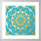 Impressions Dorure Mandala d'or en bleu (Recto)
