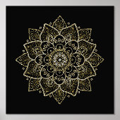 Impressions Dorure Mandala Floral Or En Noir (Recto)
