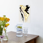 Impressions Dorure Marbre or Abstrait et disques noirs (Couchage (Cuisine))