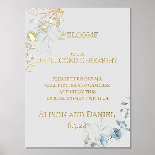 Impressions Dorure Mariage Bienvenue Pale Sage Green Foliing (Recto)