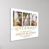 Impressions Dorure Mariage Bienvenue Script moderne 3 Photo Collage (Poser)