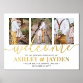 Impressions Dorure Mariage Bienvenue Script moderne 3 Photo Collage (Recto)