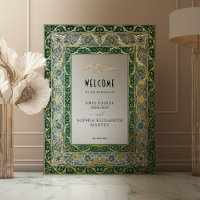 Mariage d'Affiche de bienvenue musulman vert émera