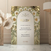 Impressions Dorure Mariage de bienvenue botanique avec Magnolia d'or