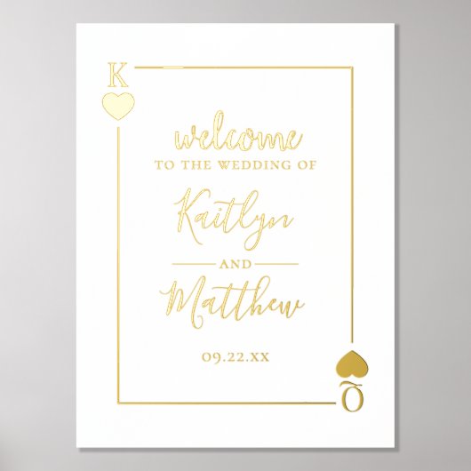 Impressions Dorure Mariage de carte de lecture Monogramme (Recto)