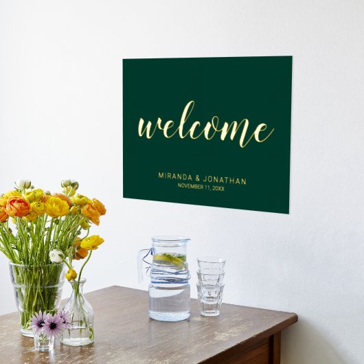 Impressions Dorure Mariage de script moderne Bienvenue Emerald and Go (Couchage (Cuisine))