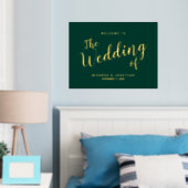 Impressions Dorure Mariage de script moderne Bienvenue Emerald and Go (In situ (chambre))