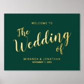 Impressions Dorure Mariage de script moderne Bienvenue Emerald and Go (Recto)