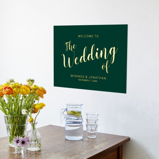 Impressions Dorure Mariage de script moderne Bienvenue Emerald and Go (Couchage (Cuisine))