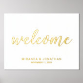 Impressions Dorure Mariage de script moderne Welcome Gold (Recto)
