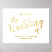 Impressions Dorure Mariage de script moderne Welcome Gold (Recto)