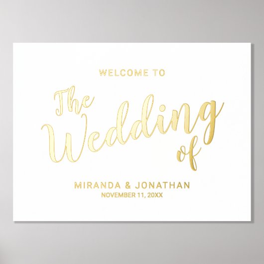 Impressions Dorure Mariage de script moderne Welcome Gold (Recto)