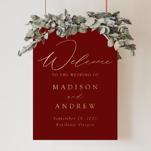 Impressions Dorure Mariage élégant Burgundy et Gold Script