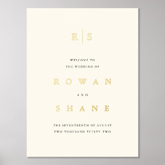 Impressions Dorure Mariage Monogramme noir & écrin Bienvenue (Recto)