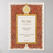 Impressions Dorure Mariage musulman Bourgogne Affiche de bienvenue ro (Recto)
