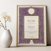 Impressions Dorure Mariage musulman violet or Affiche de bienvenue No